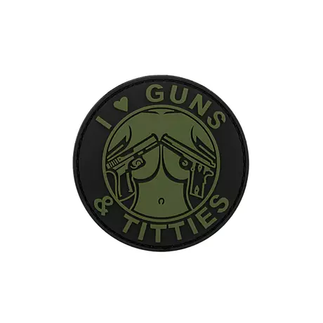 I Love Guns Titties 3D Felvarró
