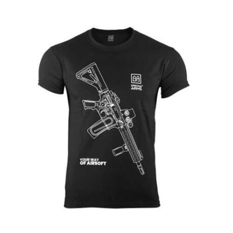 Specna Arms 100% Pamut Póló Your Way of Airsoft Fekete 01 XXL