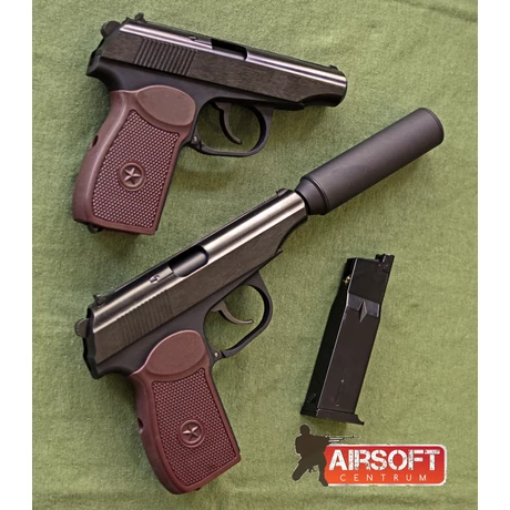 WE Makarov PM Airsoft GBB pisztoly hangtompítóval