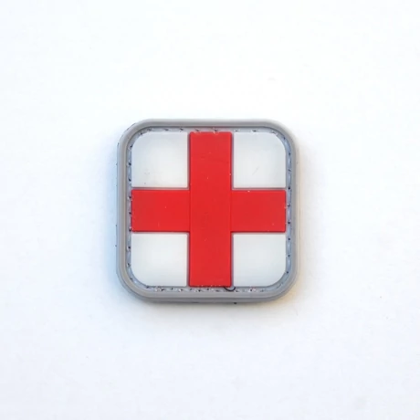 Medic tépőzáras felvarró Piros, airsoft felvarró